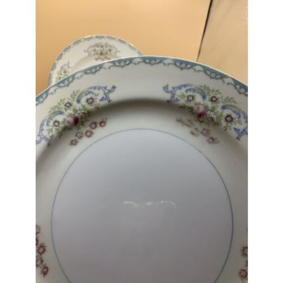 Mikado China 1938 Green Traditional 10" Dinner Plates set Of 6, Made in Japan - Picture 4 of 6